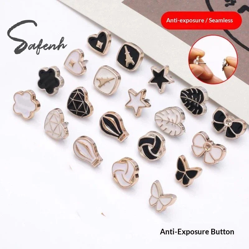 10Pcs Brooch Buttons No Sew Instant Removable Cover Up Buttons Rhinestone Pin For Women Replacement Safety Button