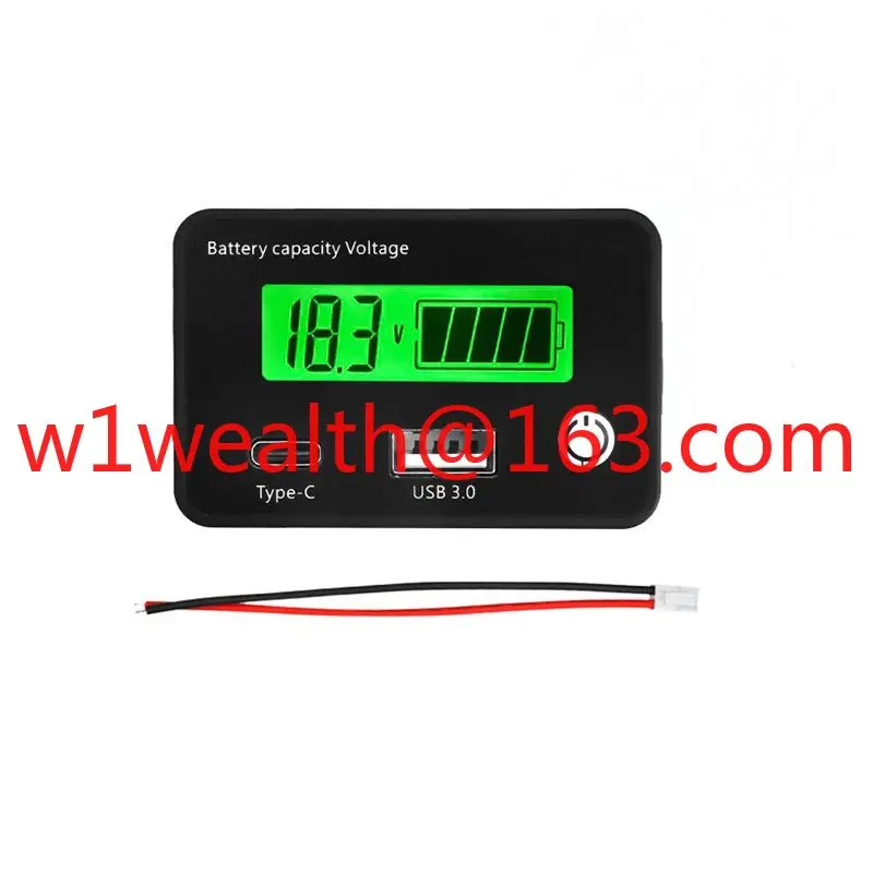 Electric vehicle power voltmeter display battery battery voltage power meter head universal reverse connection guarantee