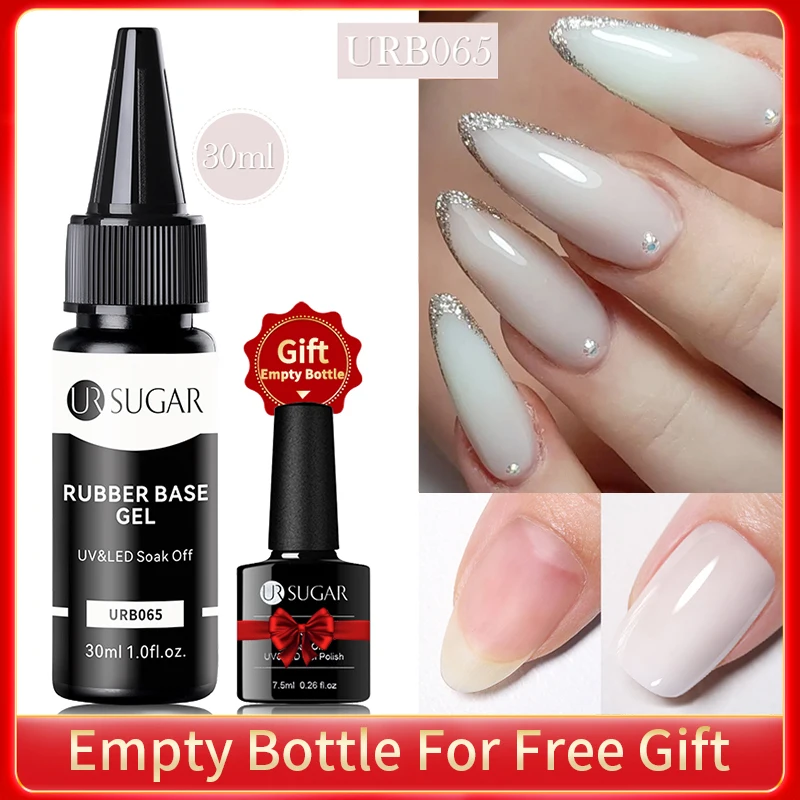 UR SUGAR 30ml Milky Jelly White Rubber Base Gel Refill Package No Wipe Top Coat Soak Off UV LED Camouflage Manicure Varnish