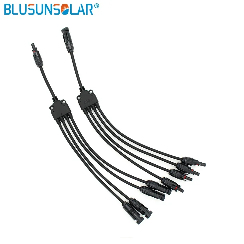 

BLUSUNSOLAR 50pairs/lot Solar PV Y Type 4 in 1 Male and Female Cable Parallel Connectors 1 To 4 Y Branch Compatible Connector