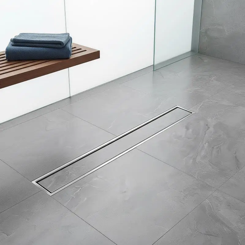 304 Stainless Steel Floor Drain Linear Shower Drain 30cm 60cm Invisible Option Bathroom