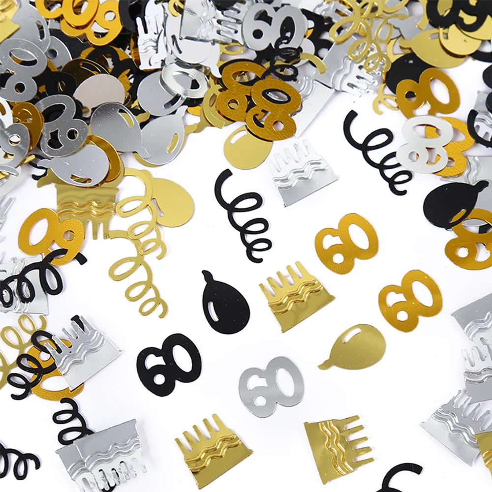 15 g/Beutel Zahlen-Konfetti-Dekorationen, 18/30/40/50/60, alles Gute zum Geburtstag, Party, Jahrestag, Tischplatte, Streuungsatmosphäre, Zubehör – Detail 8