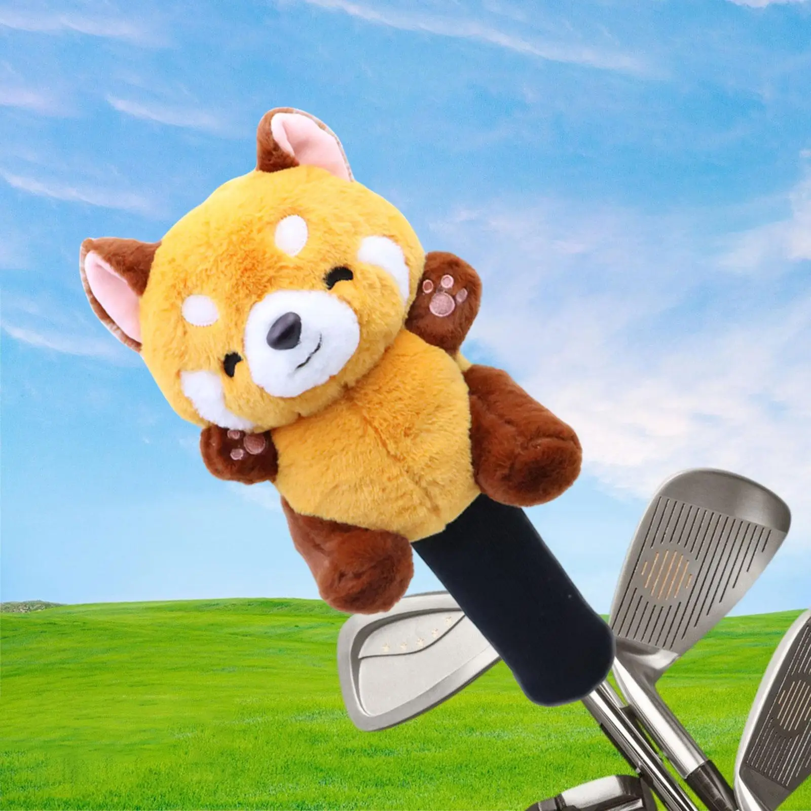 

Fairway Wood Golf Club Headcover Protection Sleeve Raccoon Universal Cartoon Present Women Men Plush Golf Club Head Cover