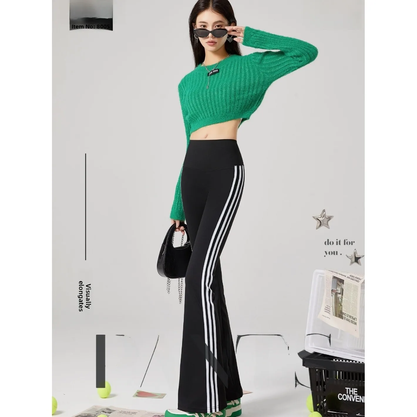 ハイウエストヨガパンツ レディース 夏用 着痩せ ロング丈 マイクロフレア お腹シェイプ ベビースーツパンツ