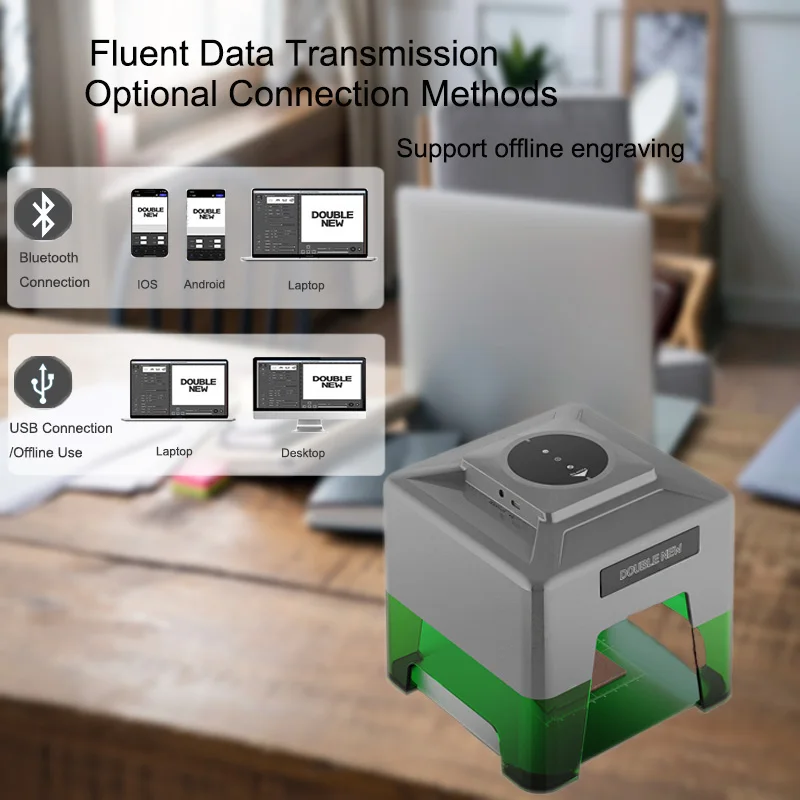 DOUBLE NEW 5W Laser Engraver Laser Printer Adjustable Focus Laser Engraving Cutting Machine for Metal Laser Woodworking Tools