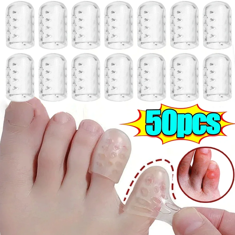 20/10/5/2pcs Elasticity Silicone Toe Caps Women Men Gel Little Toe Tube Protector Anti-Friction Breathable Foot Care Toes Covers