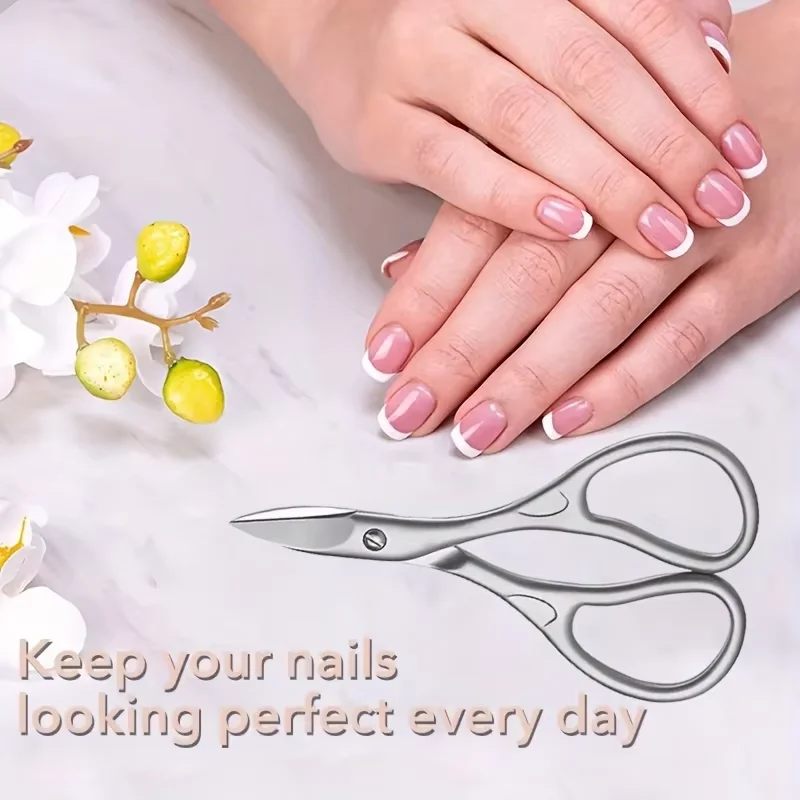 1 قطعة مانيكير باديكير أظافر أظافر المقص المهنية أداة قص الأظافر مقص الحواجب رمش متعددة الأغراض شفرة منحنية