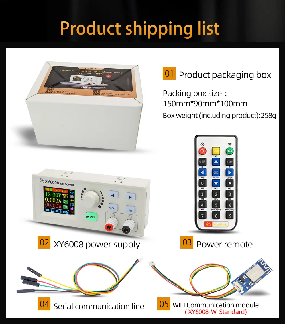 XY6008 XY6008-W NC Adjustable DC Power Supply Constant Voltage Constant Current Maintenance 60V 8A 480W Step-down Module
