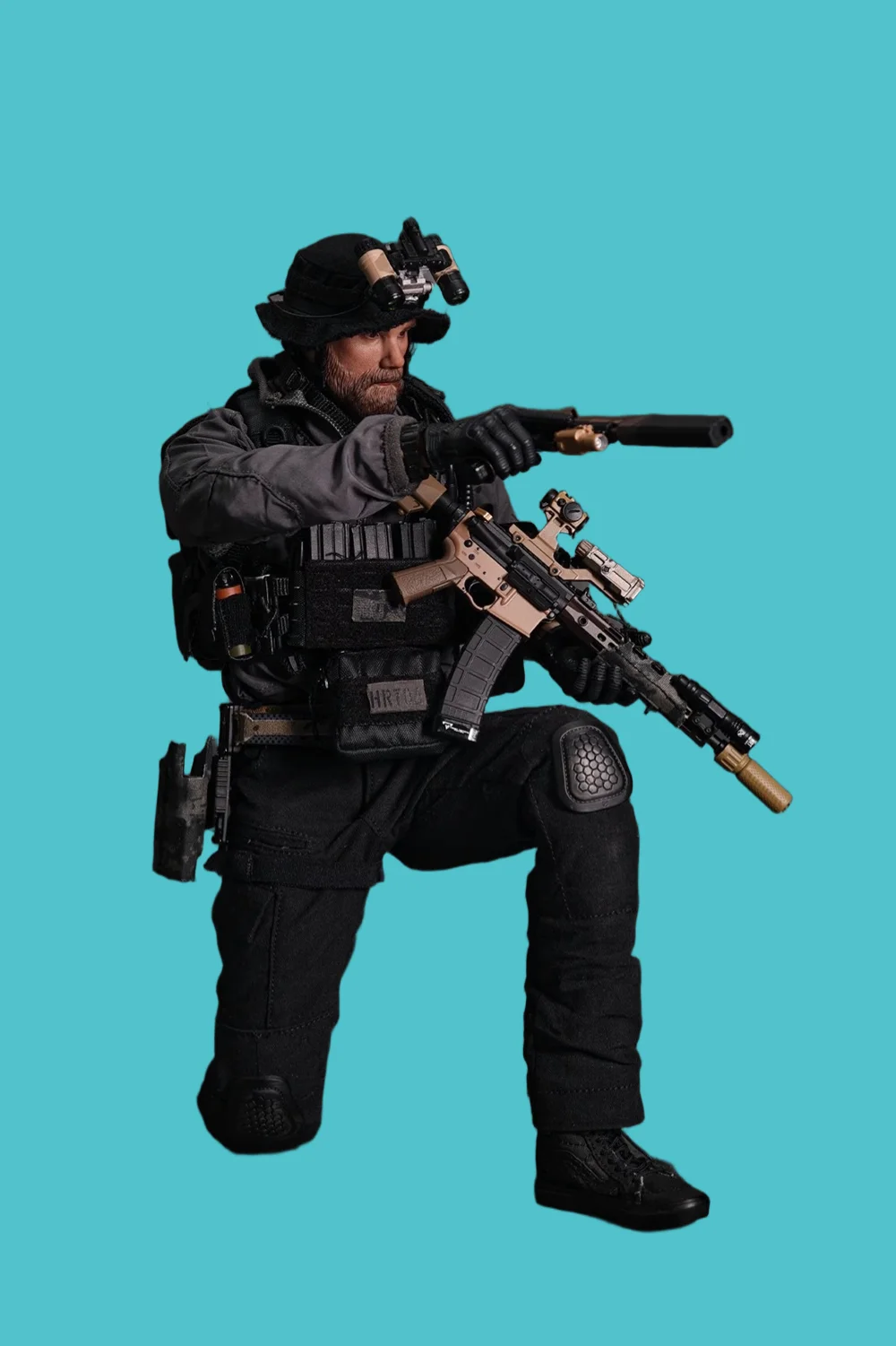 

Best Sell 1/6 EASY&SIMPLE ES HRT06MM HRT US. Soldier Black Hang Chest Vest Bags Belt Male Head Sculpt Weapons Solid Bots Fr 12"