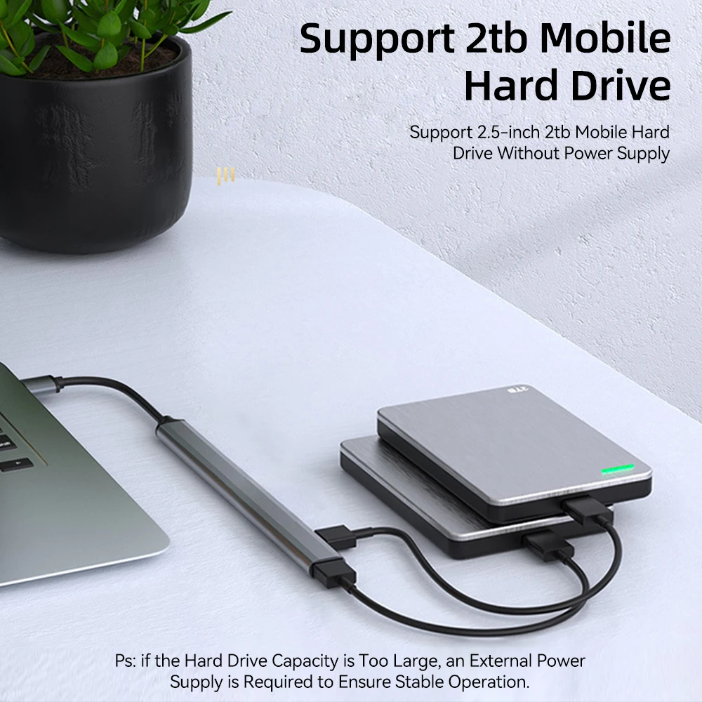 Hub USB tipo C 7 en 1 a USB 3,0/2,0 Hub 5gbps Splitter adaptador para MacBook Pro iPad Pro Samsung Galaxy Note 10 S10