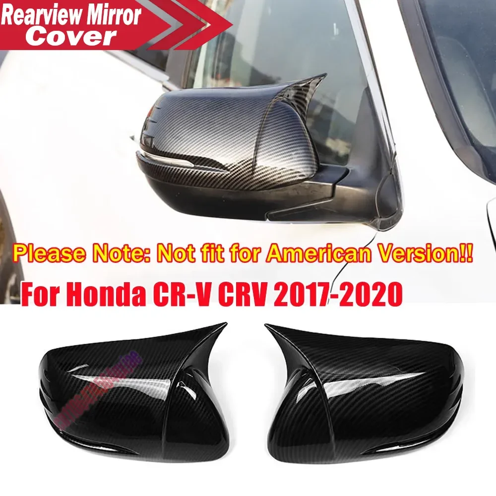 For Honda CRV CR-V 2017-2020 ABS Car Rearview Side Mirror Cover Wing Cap Exterior Door Housing Trim Adhesive Sticker