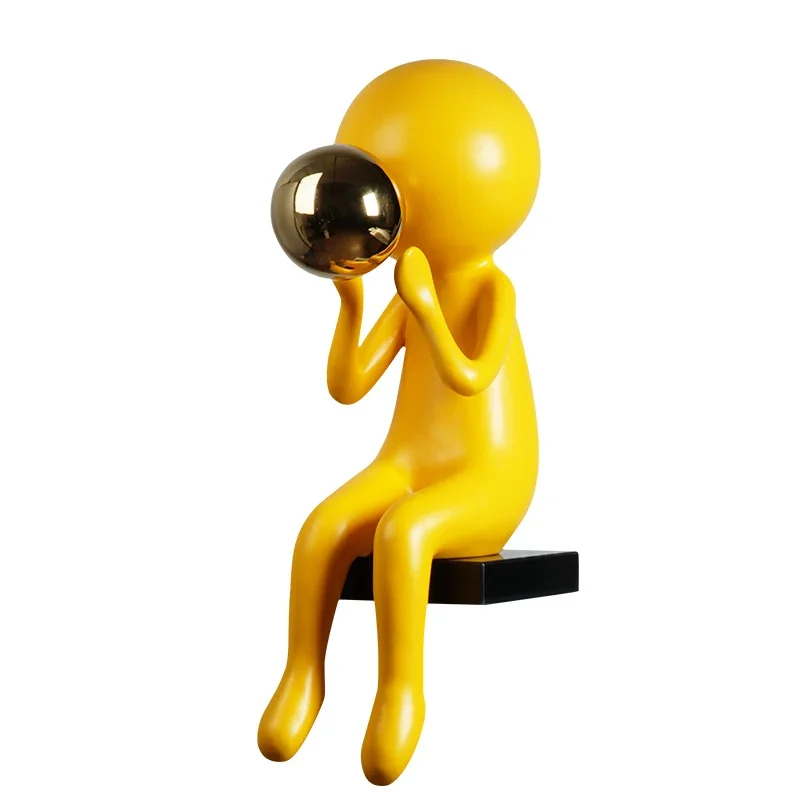 Simple bubble blowing cartoon sculpture hotel lobby sales office model room floor abstract character ornament