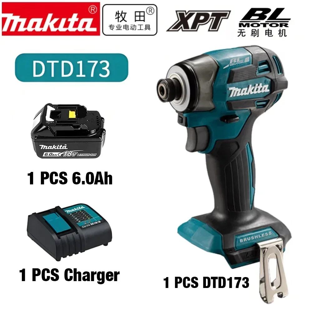 Makita 18V Battery of DTD173 Brushless Impact Driver Rechargeable Screwdriver Drills Cordless Power Tools 18V BL Motor Tools