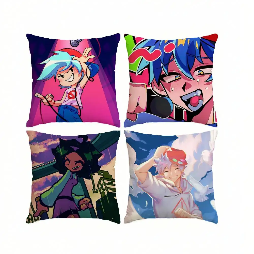 Rhythm-rap Game F-Friday N-Night F-Funkin  Pillow Case Square Double-Sided Sofa Cushion Cover Bedroom Bedside Pillow