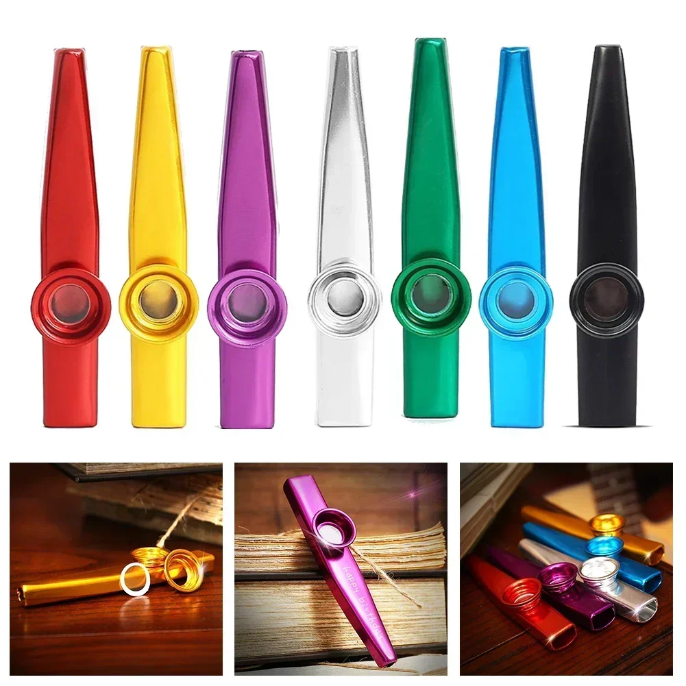 1PC Metal Kazoo aluminum Guitar Party Beginners Musical Instruments Professional Mouth Flute Harmonica Diaphragm Kazoo