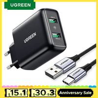 Ugreen USB Charger Quick Charge 3.0 36W Fast Charger Adapter QC3.0 Mobile Phone Chargers for iPhone Samsung Xiaomi Redmi Charger