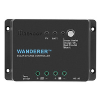 Renogy Wanderer Li 30A 12V PWM Negative Ground Solar Charge Controller Solar Panel Regulator w/ Temp Sensor Function Fit