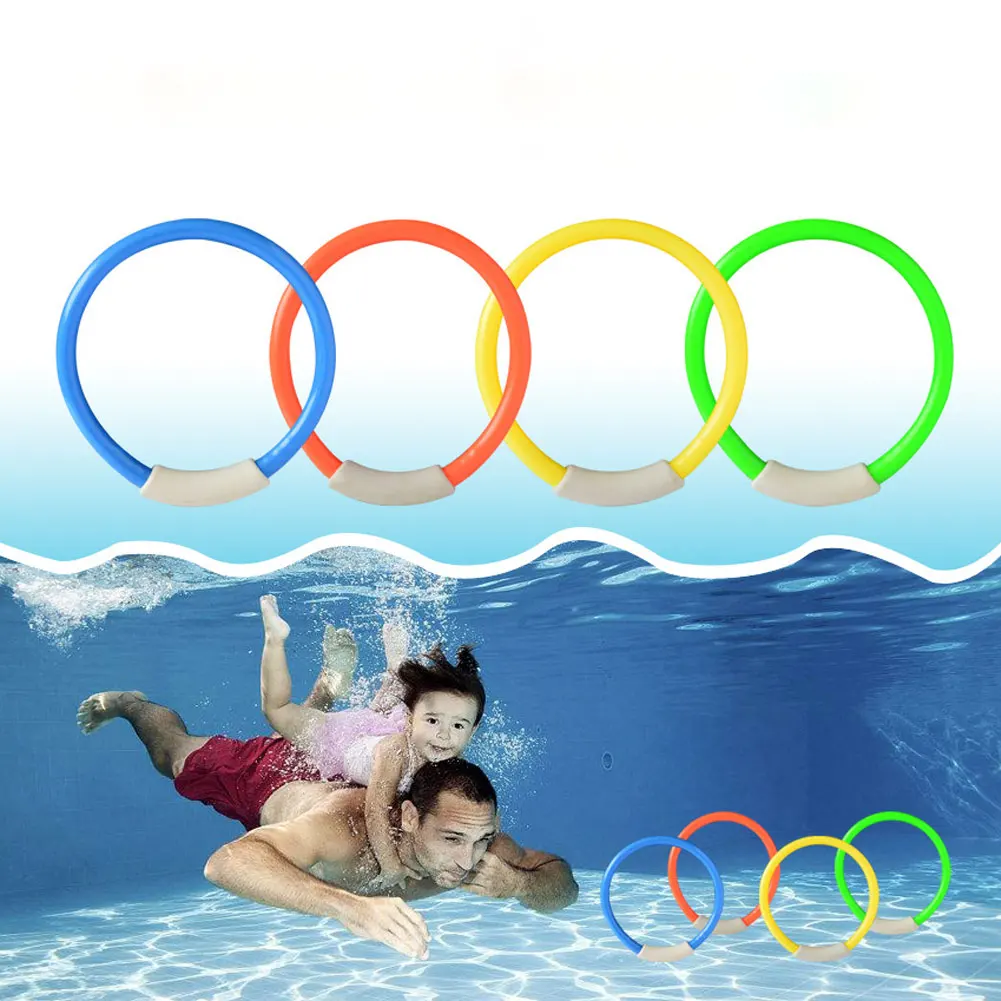 Swimming Pool Throwing Toy Dive Swim Rings Circle Diving Game Toy Set Underwater Kids Summer Gift Beach Pool Diving Training Toy