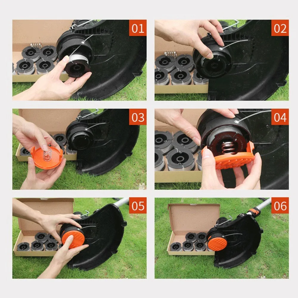 4 Pcs Line String Trimmer Multifunctional Autofeed Weed Grass Trimmer Replacement Spool for BLACK+DECKER AF-100-3ZP