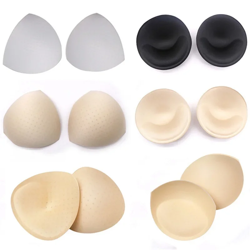 Bikini Bra Pad Round Triangle Cups Chest Push Up Insert Foam Pads for Swimsuit Padding Accessories Removeable Enhancer Bra Pads