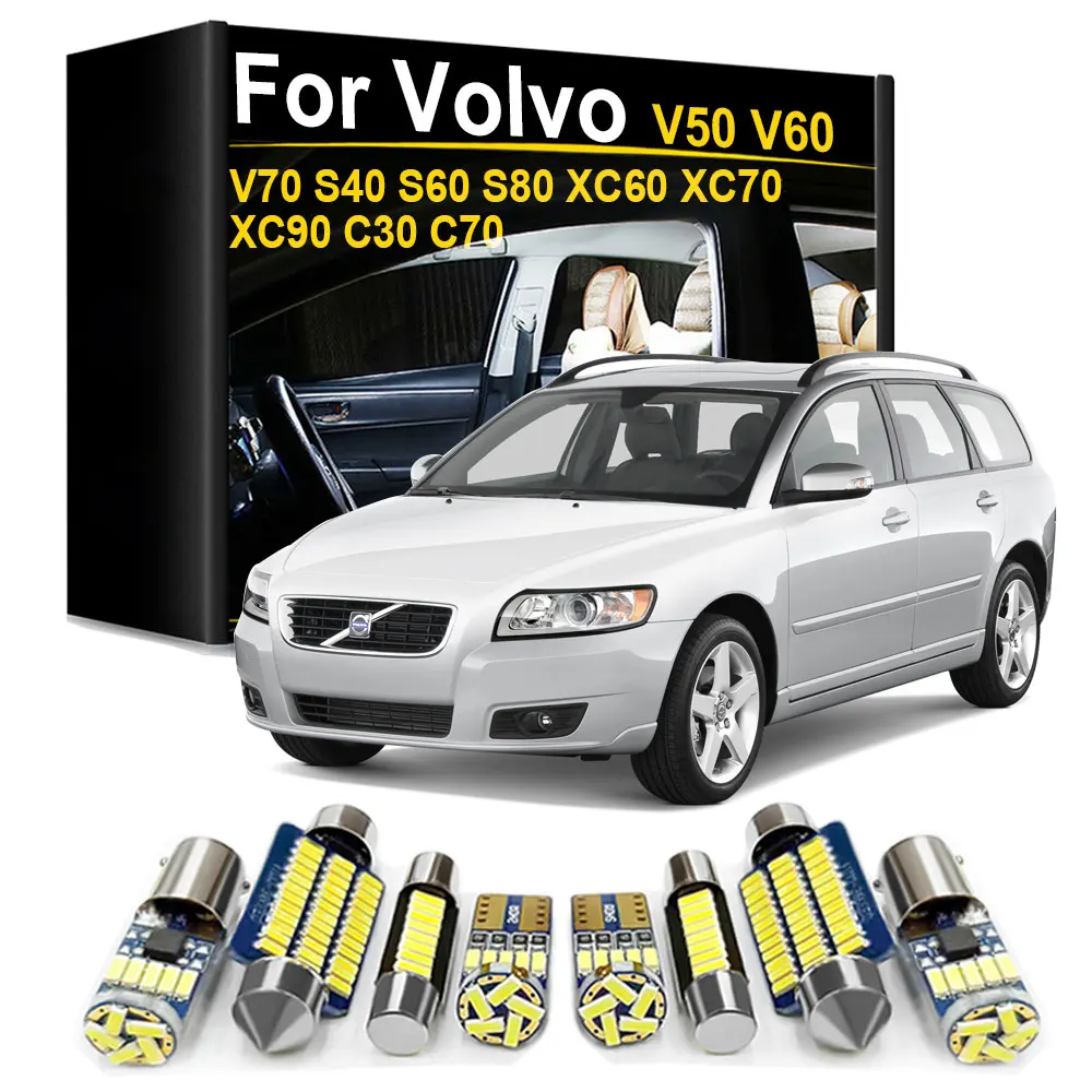 Interior LED Dome Map Roof Light Kit For Volvo V50 V60 V70 S40 S60 S80 XC60 XC70 XC90 C30 C70 Car Bulb Canbus Accessories