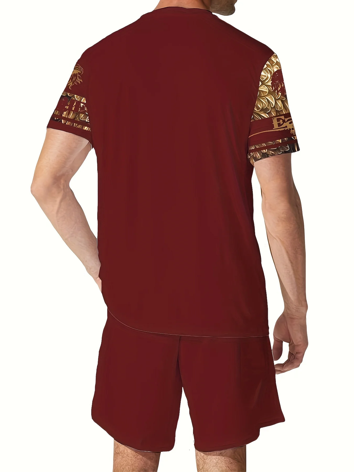 2025 Summer Fashion Round Neck T-shirt Top and Shorts Set 2 Pieces eagle 3D printed T-shirt shorts set 