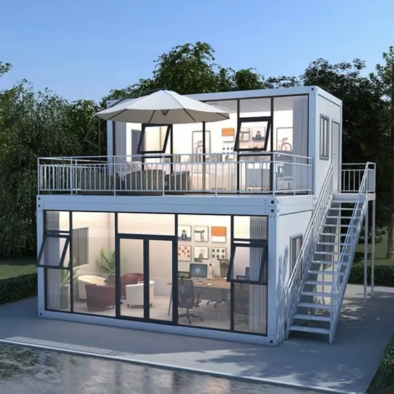Modern Prefab 40ft Expandable Sandwich Panel Container House Luxury Portable Mobile Steel Structure Villa Office Building Hotel