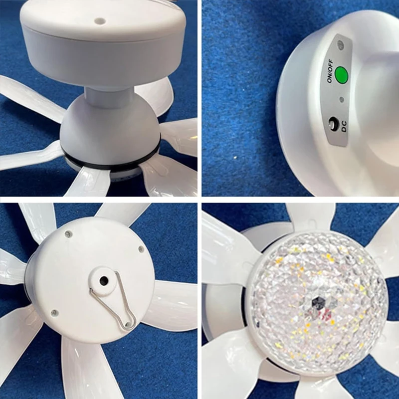 Imagem -06 - Controle Remoto Dimmable Ventilador de Teto com Luz Led Bulb Fan Blade Timing Lamp ao ar Livre E27