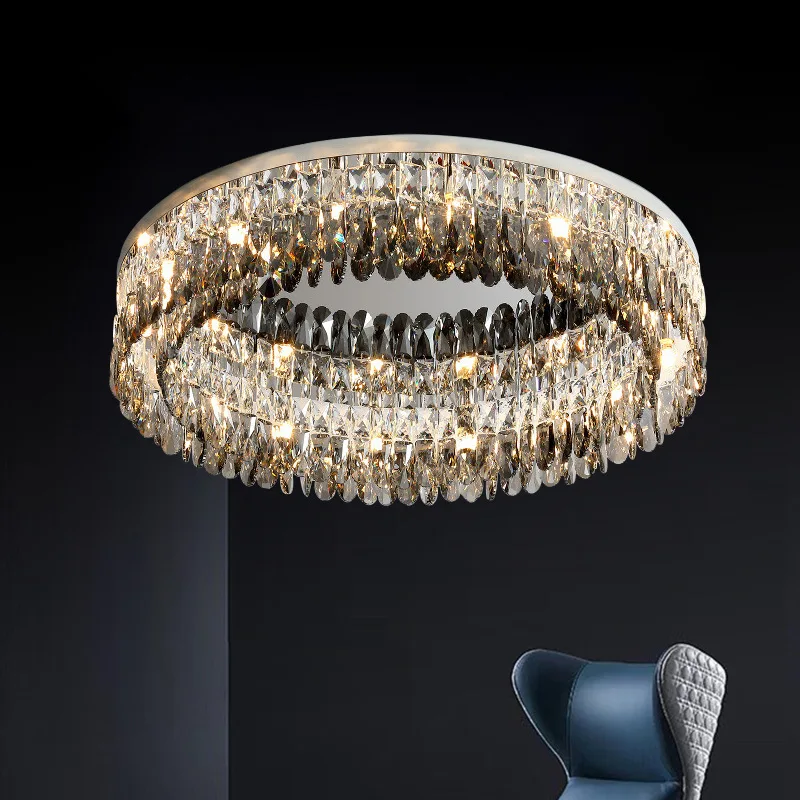 

Crystal Ceiling Lights For Living Room Kitchen Kids Bedroom Lighting Modern Round Led Indoor Fixture