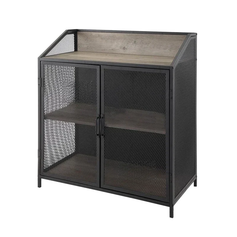 

American side cabinet entrance home new wrought iron solid wood food preparation cabinet storage tea table multi-layer