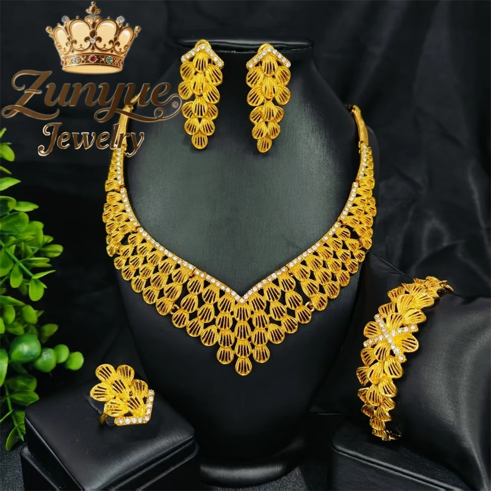 الراقية مجموعة مجوهرات الذهب الرمال الفاخرة جودة المجوهرات الحرف اليدوية أفضل بيع الأزياء والمجوهرات رائعة سحر أنيقة شعبية