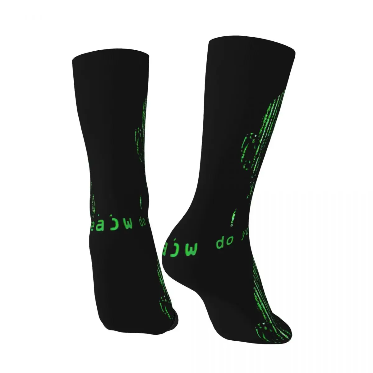 Morpheus Code Men's Socks Retro Harajuku The Matrix Street Style Novelty Pattern Crew Sock