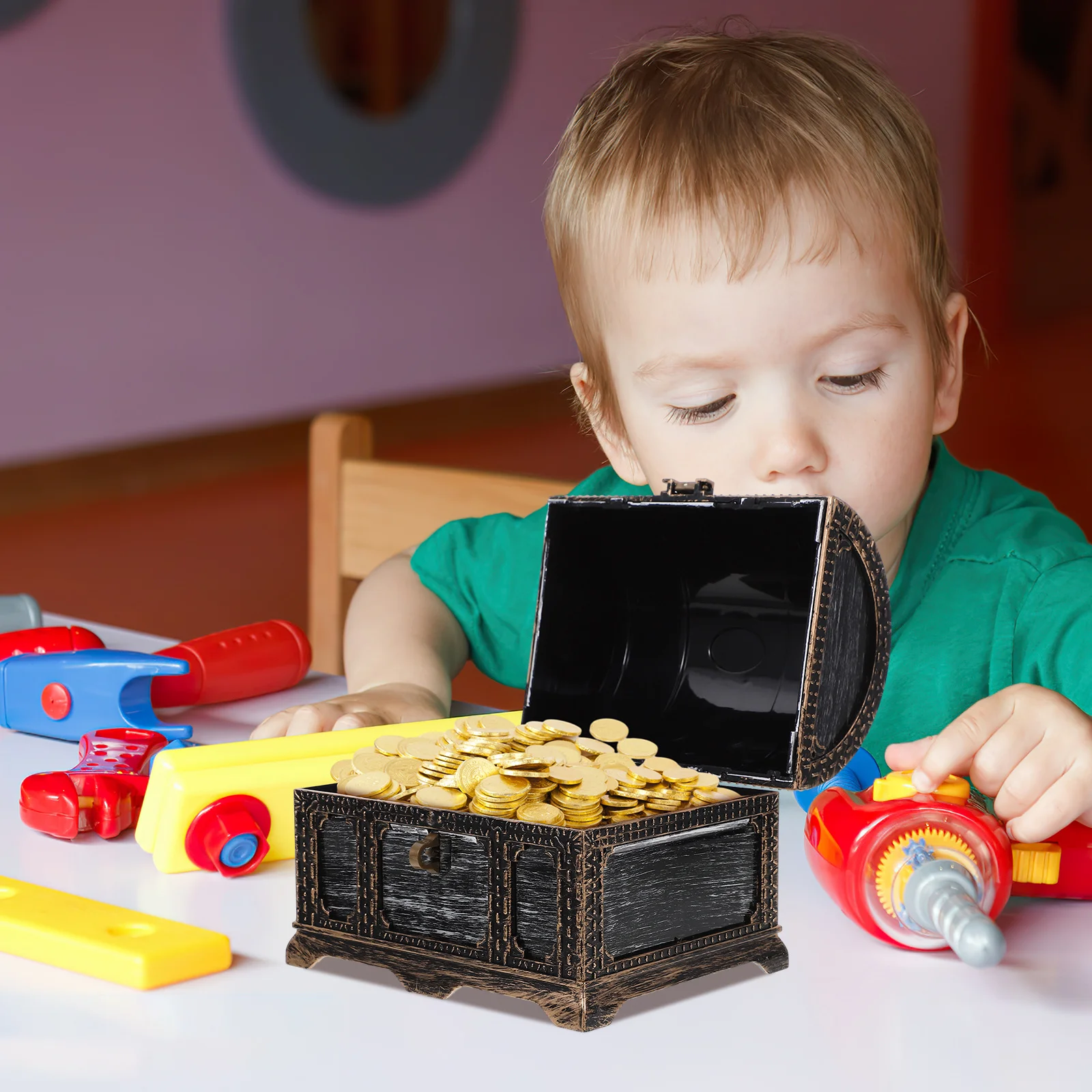 

Vintage Trinket Box Retro Wooden Storage Case Jewelry Organizer Small Treasure Chest Gift Box Sundries Organizer