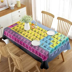 Periodic Table of Elements Rectangular Tablecloth Chemistry Topic Creative Tablecloth Decorations for Kitchen Dining Room Party