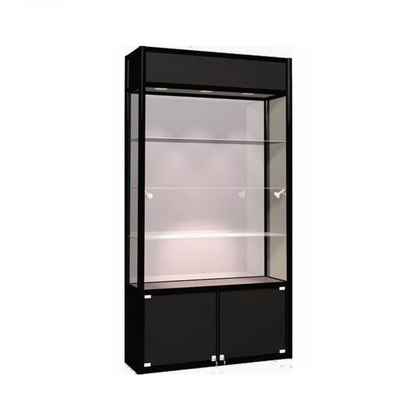 Custom. high end luxury white glass shop customizable jewelry display cabinet showcase display cabinets