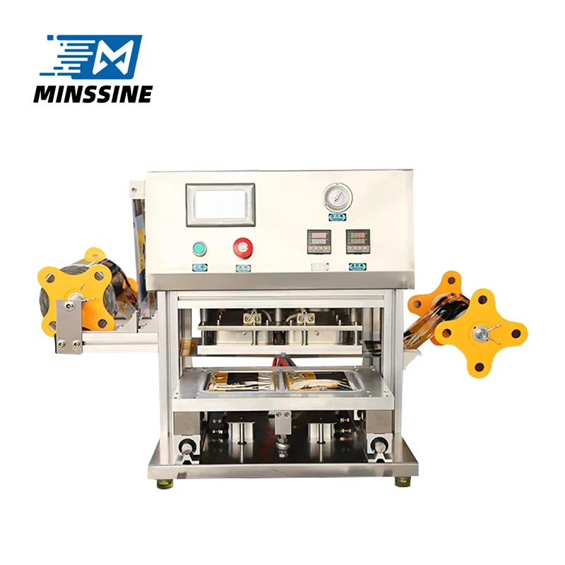 220V Electric Tray Sealer Large Pneumatic Automatic Portable Heat Sealing Machine Easy Operation For Foil Carton Packaging