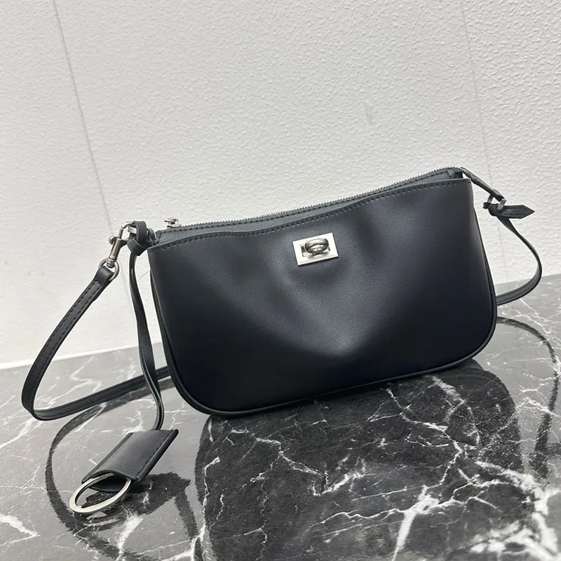 Bolso de cuero genuino para axila, bolso de Mahjong a la moda de lujo, bandolera de hombro para mujer, bolso informal versátil para mujer