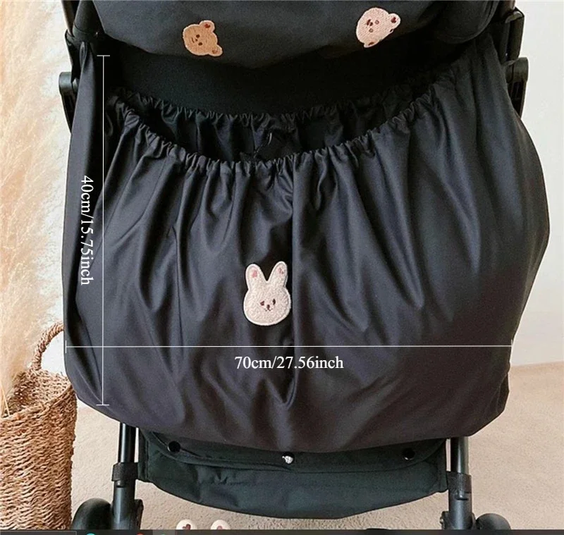 

Large Capacity Mesh Stroller Hanging Bag Baby Organizer Portable Diaper Pouch Travel Essentials for Summer Outings