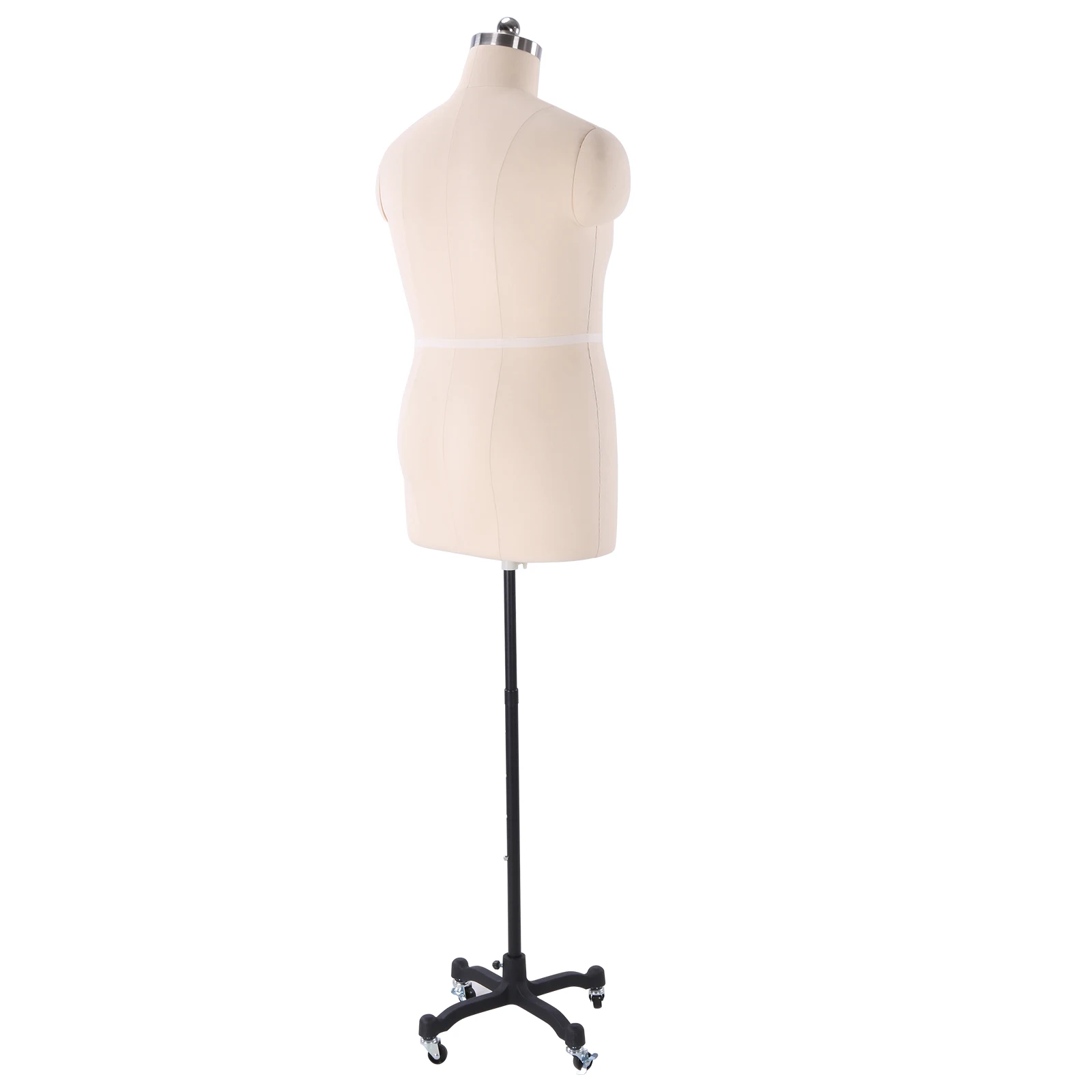 

Male Mannequin Torso with Stand Height Adjustable Dress Form Mannequin Body Easy Assembly with Wheels for Tailoring