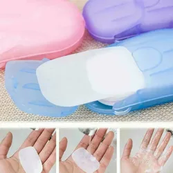 60pcs Portable Bathroom Soap Slices Bath Hand Washing Slice Sheet Outdoor Travel Scented Foaming Soap Paper Portable Soap Dishes