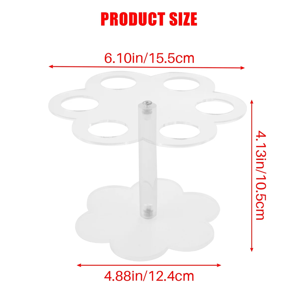 1 szt. 6 otworów akrylowy stojak na rożki do lodów przezroczysty
