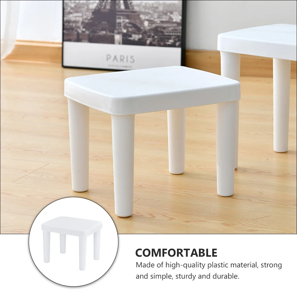 1Pcs Non-Slip Low Stool White Small Plastic Footstool Household Bathroom Anti-Skid Furniture Anti-Skid Stool