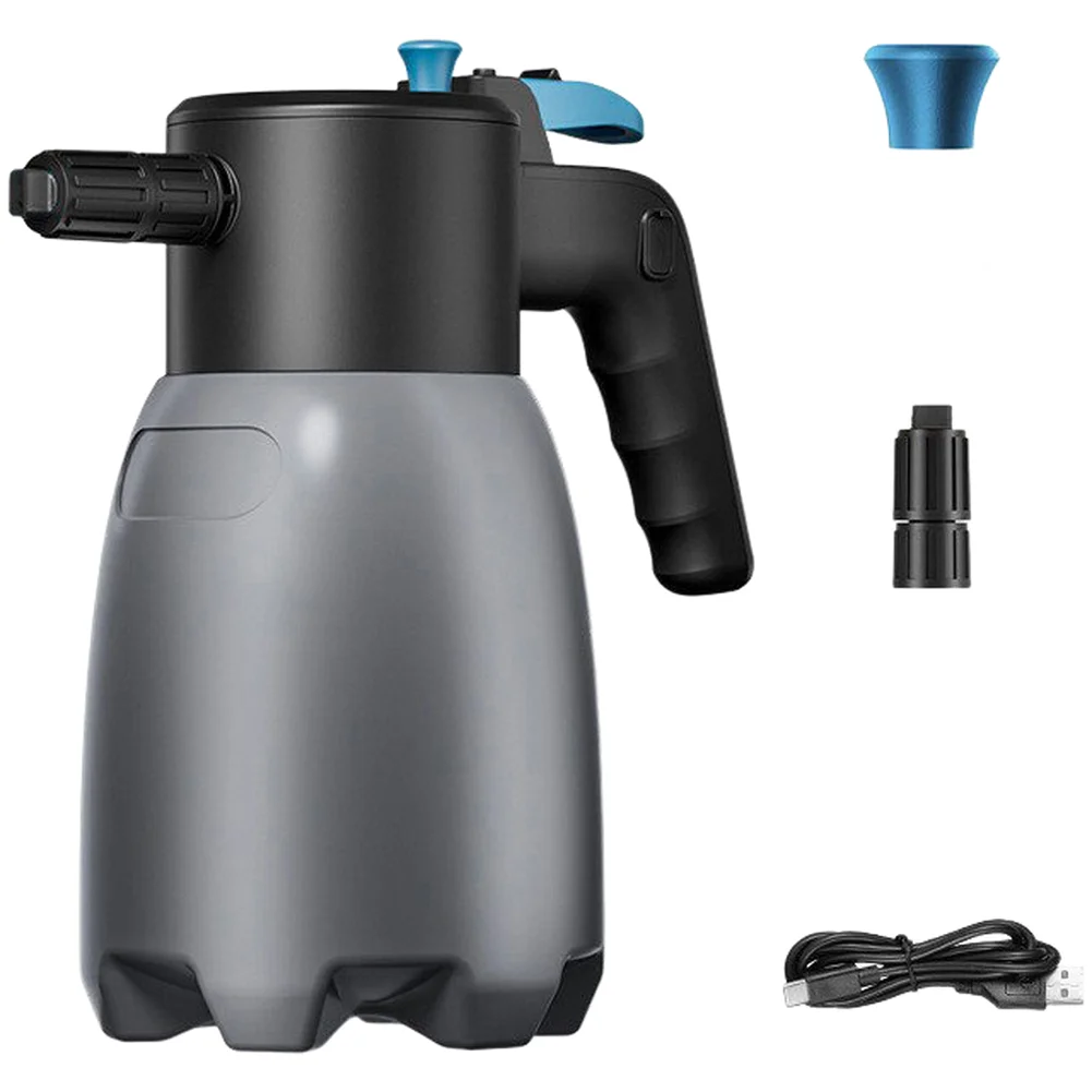 USB-C Charged 1.5L Electric Foam Sprayer Auto Pressurized Handheld Spray with Dual Nozzles for Car Detailing and Yard Work