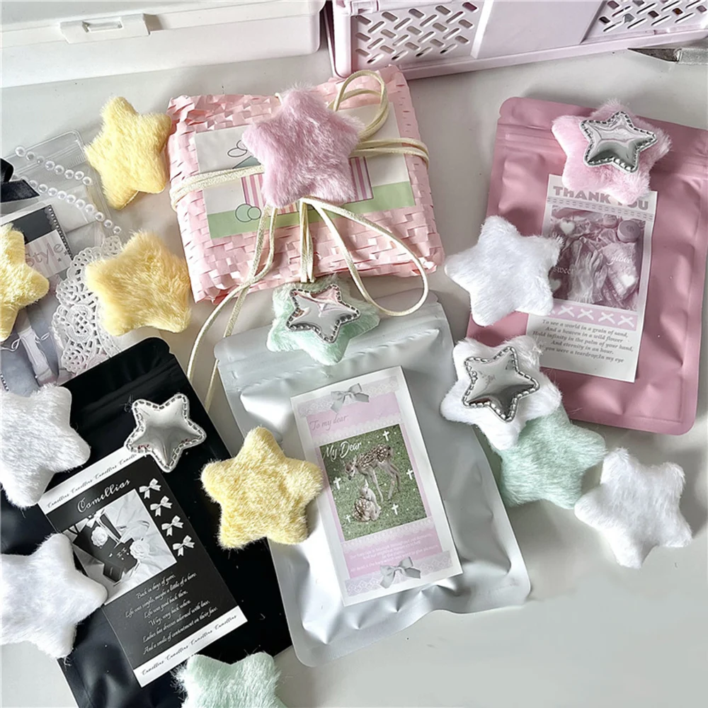 Gift Decoration Handmade Material Card Cover Dceor Plush Twisting Rod Decor DIY Sweet Cute Plush Star Cartoon