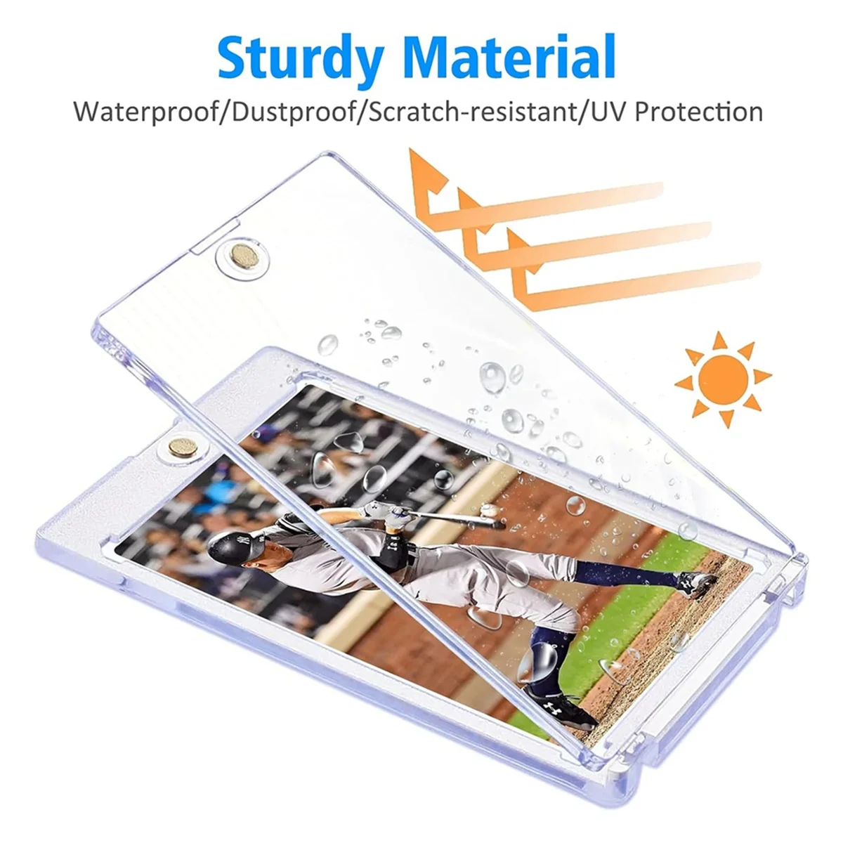 ซองใส่บัตรแม่เหล็ก8ชิ้นสำหรับซื้อขายบัตรผู้ถือกระเป๋าใส่บัตรพร้อมฐานยืนอะคริลิคสำหรับ MTG การ์ดกีฬา