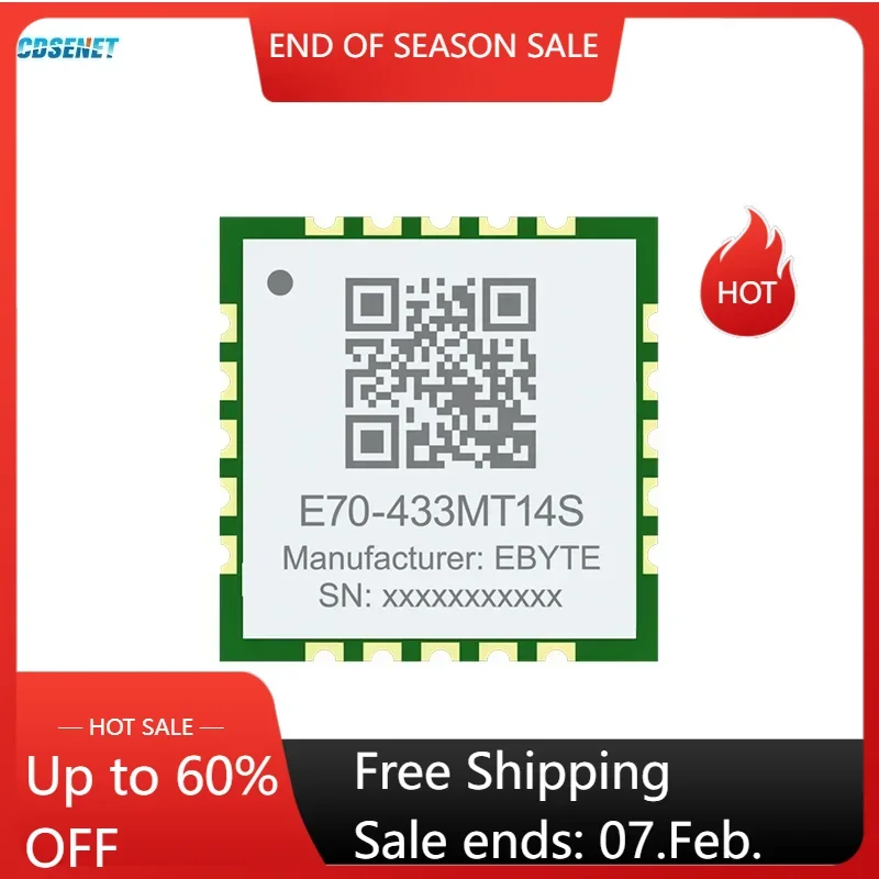 Беспроводной модуль CC1310, 433 МГц, CDSENET E70-433MT14S Modbus, высокоскоростная непрерывная передача, 14 дБм, низкая мощность, 1500 м UART