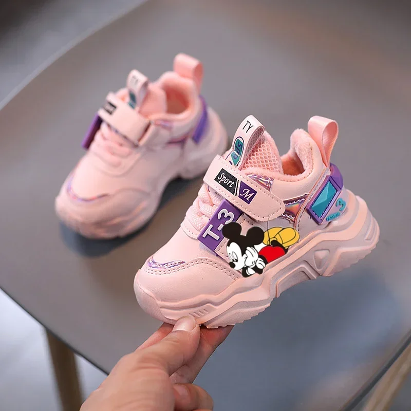 디즈니 아기 유아 신발 미키 마우스 캐주얼 신발 어린이 운동화 소녀 소년 봄 새 운동화