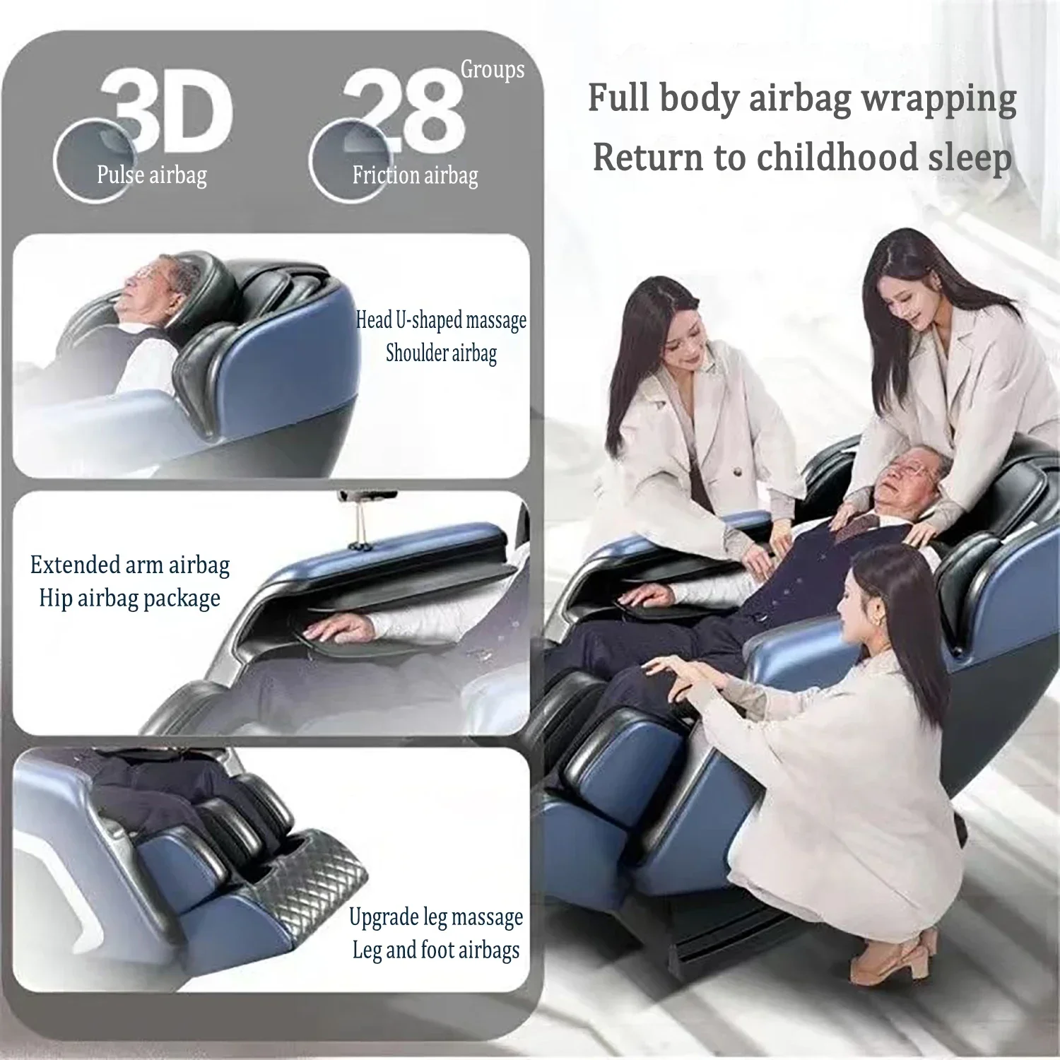 Full Body Relax 4d Zero Gravity Electric Heating Massage Chair Massage Fully Automatic Home Space Luxury Touch Table Massage