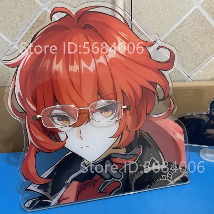 

Genshin Impact Acrylic Glasses Holder Diluc Kazuha Action Figure Standing Model Perfect Desk Decor