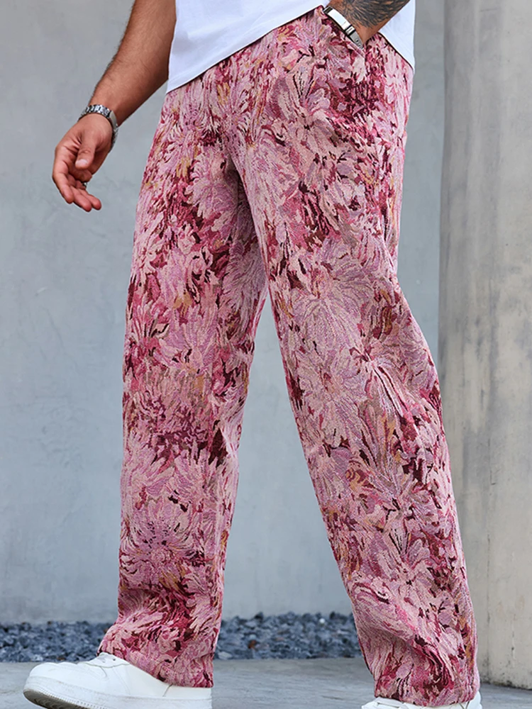 

2025 Four Seasons можно носить мужские широкие брюки с принтом, модные ретро уличные брюки для стрельбы, мужская одежда высокого качества